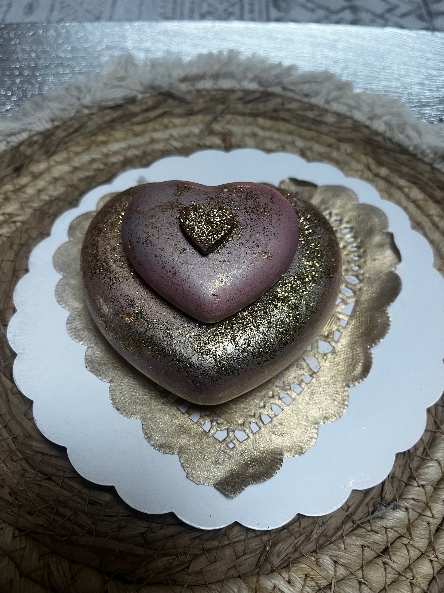 Bougie / cœur en plâtre