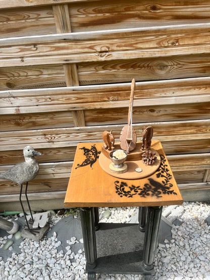 Décoration éléphants en bois et porte bougie