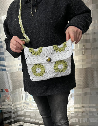 Sac protège livre ou cahier blanc et vert