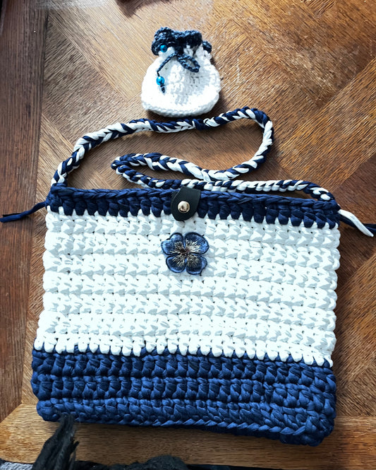 Sac bleu et blanc