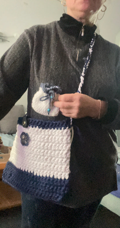 Sac bleu et blanc