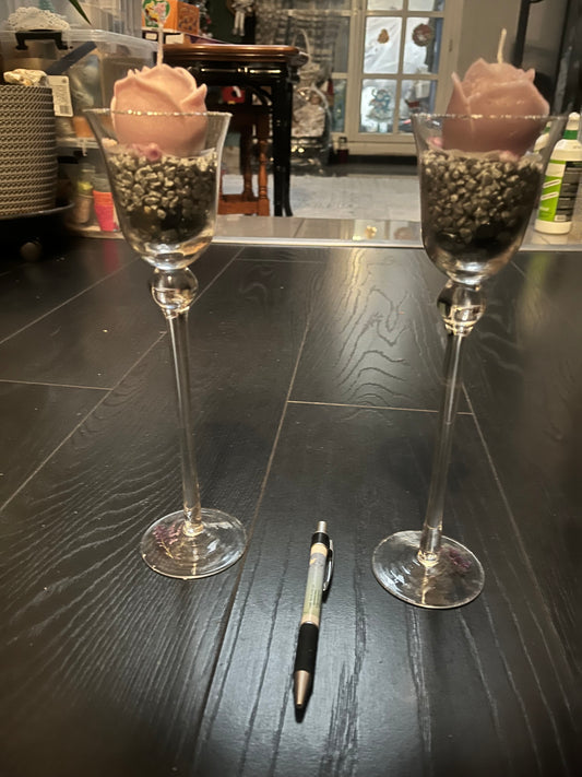 Bougie / haut verre à pied