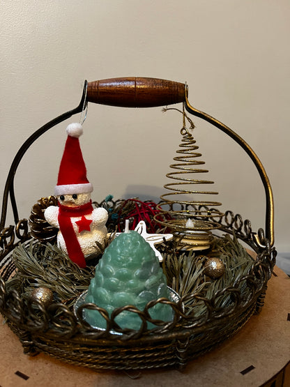 Centre de table dans un panier