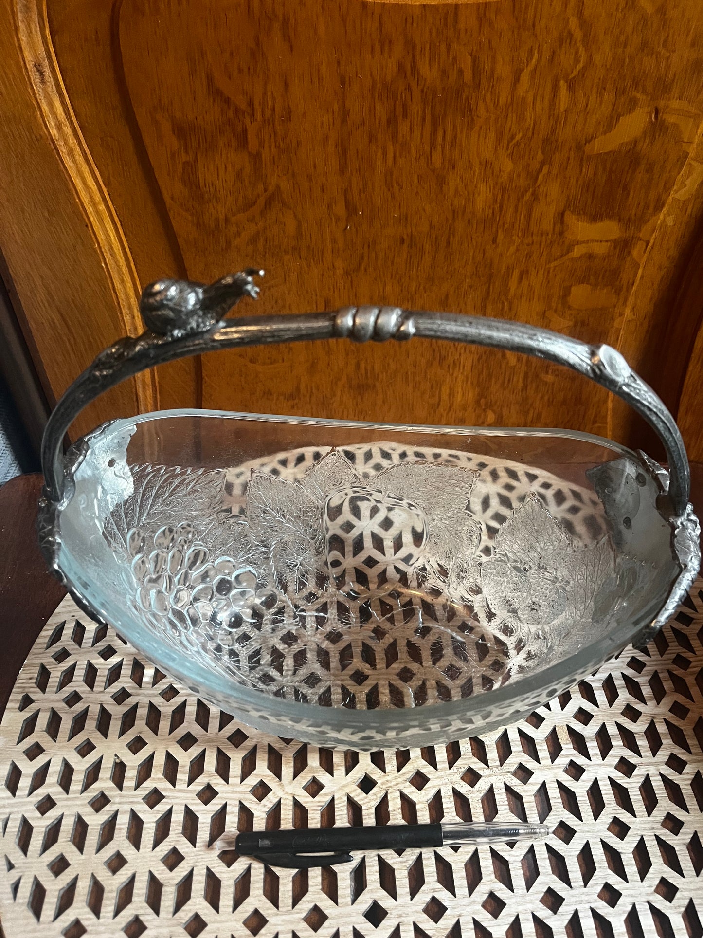 Corbeille à fruit en verre