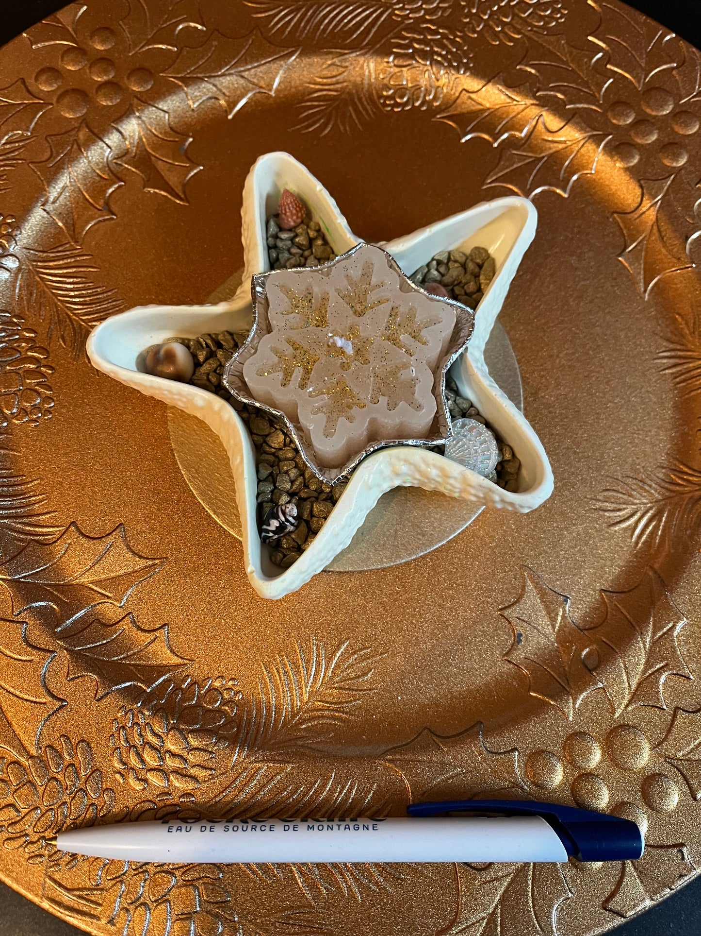 Bougie étoile / support étoile en plâtre