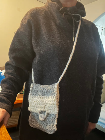 Sac mini gris et blanc