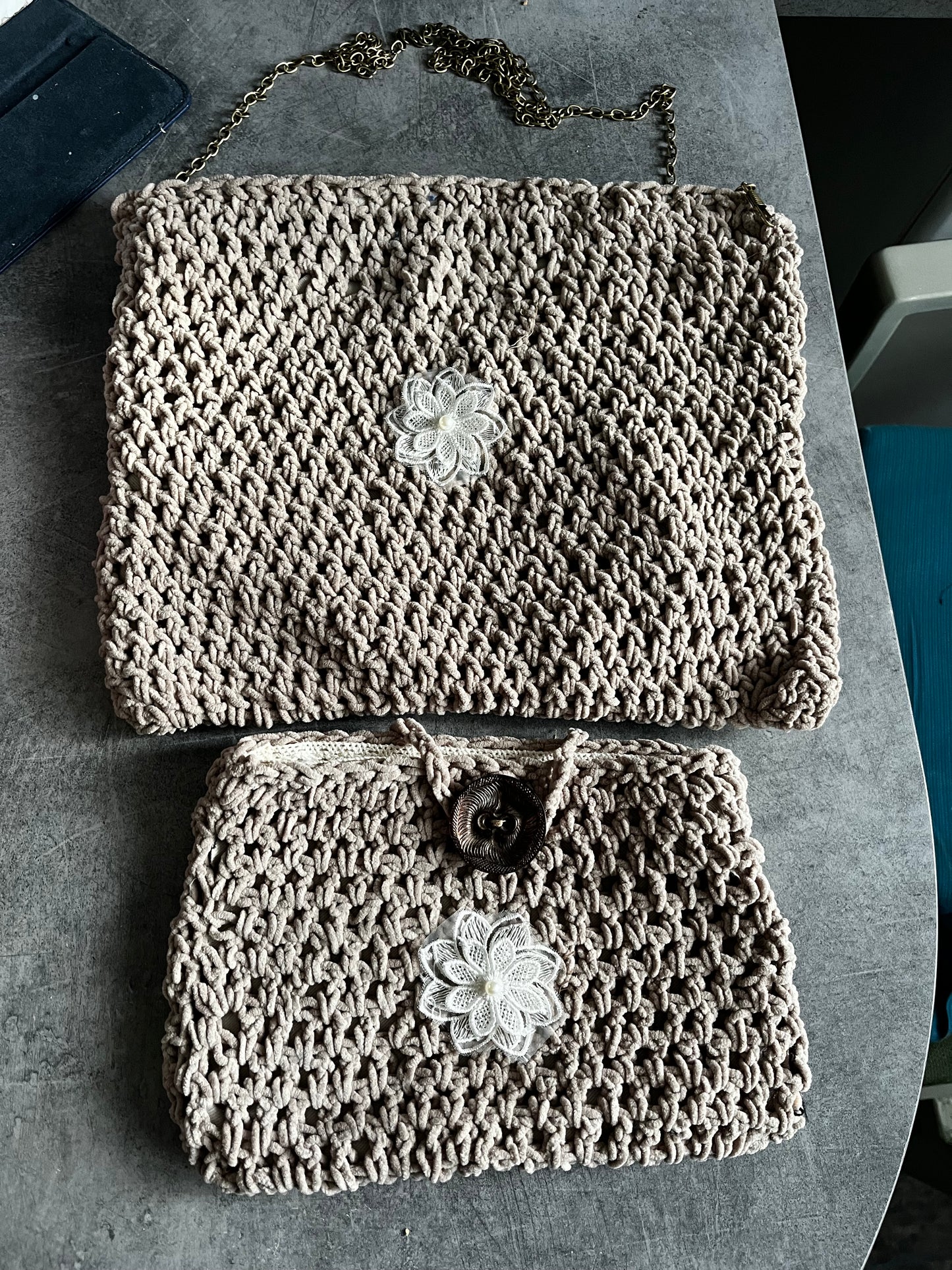 Sac et pochette beige