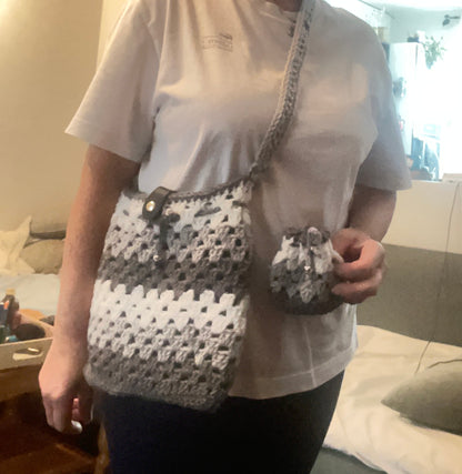 Sac 3 tons de gris et blanc