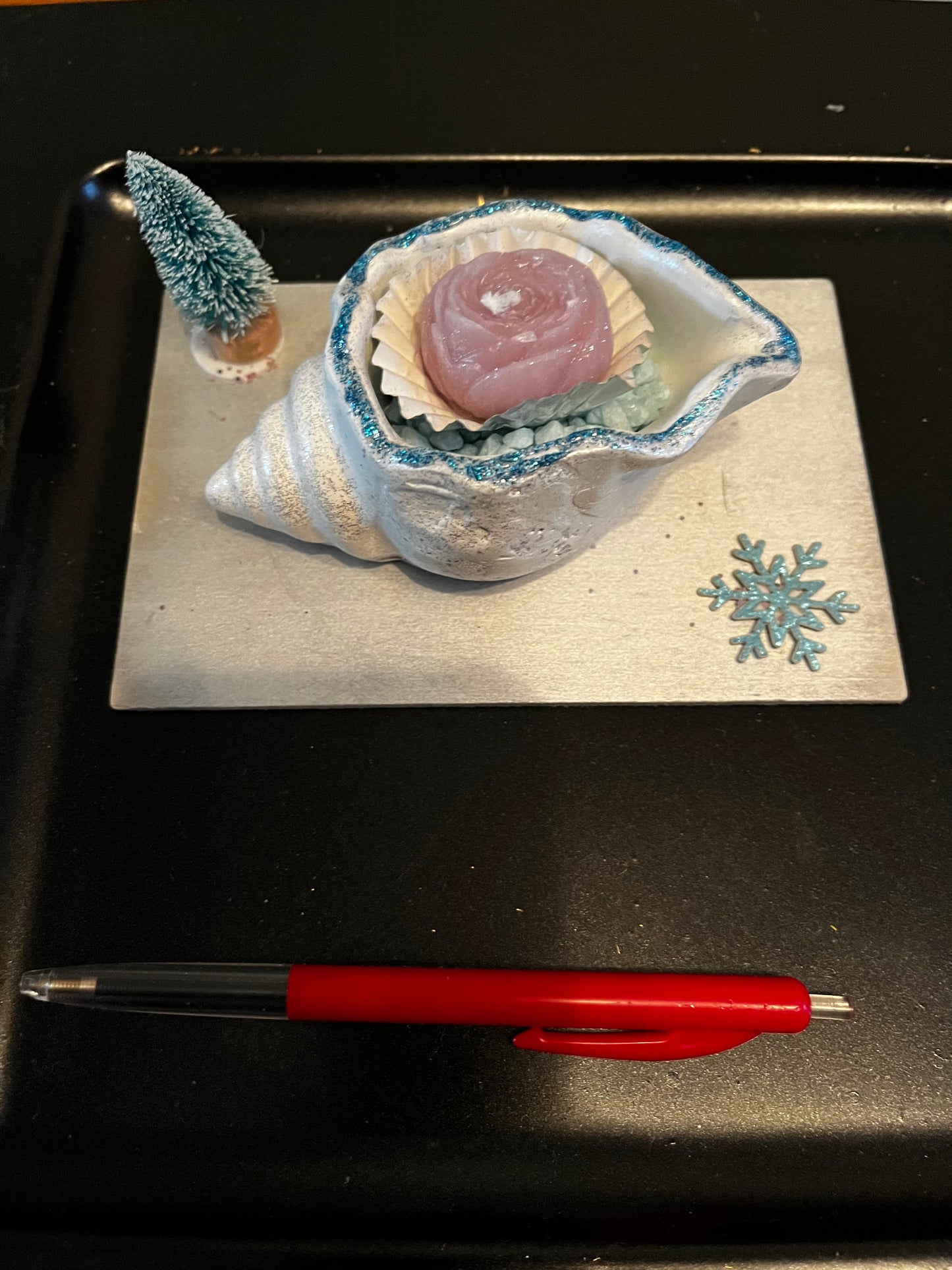 Bougie / coquille escargot en plâtre