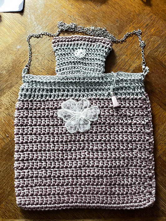 Sac rose et gris brillant