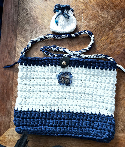 Sac bleu et blanc