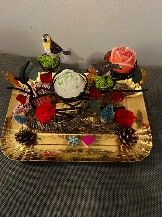 Porte bougies fleurs