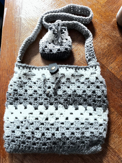 Sac 3 tons de gris et blanc