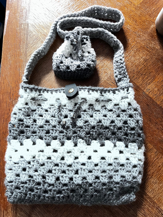 Sac 3 tons de gris et blanc