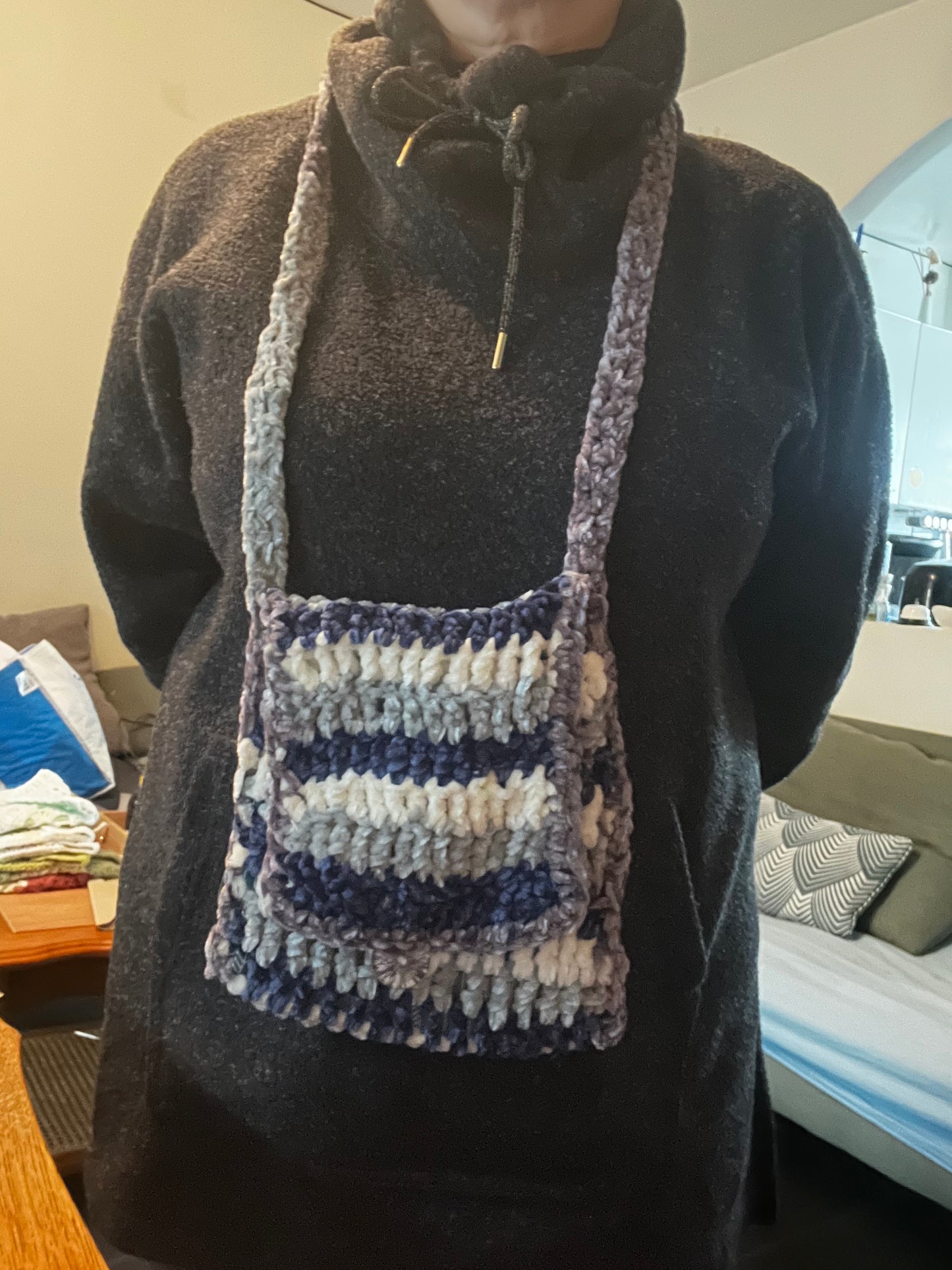 Sac mini bleu/gris/blanc