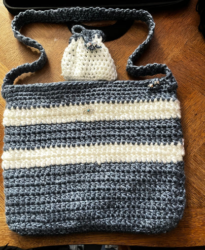 Sac bleu et blanc