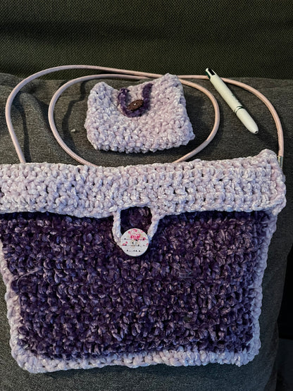 Sac + porte monnaie violet