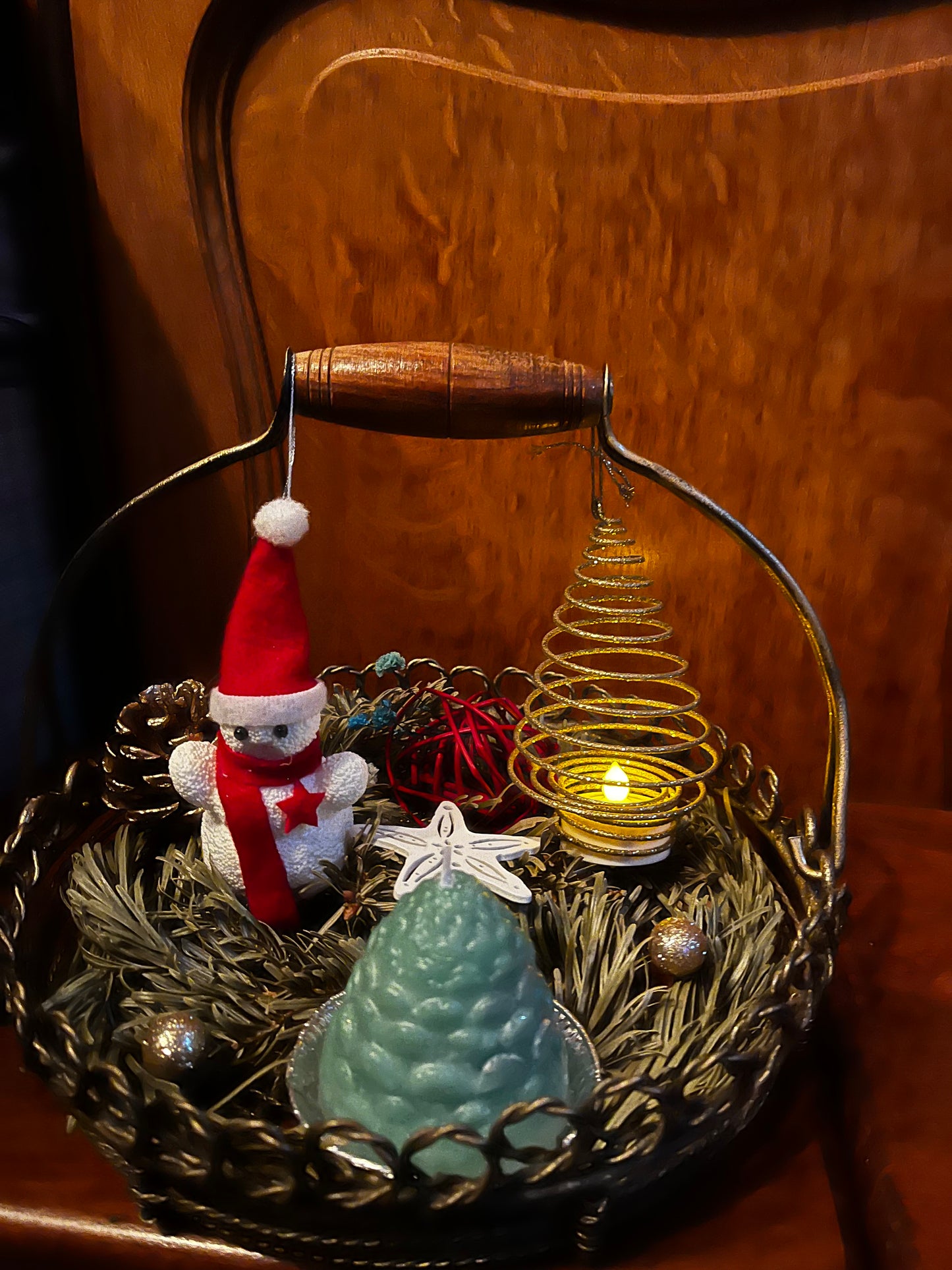 Centre de table dans un panier