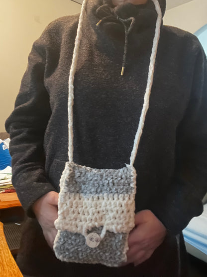 Sac mini gris et blanc