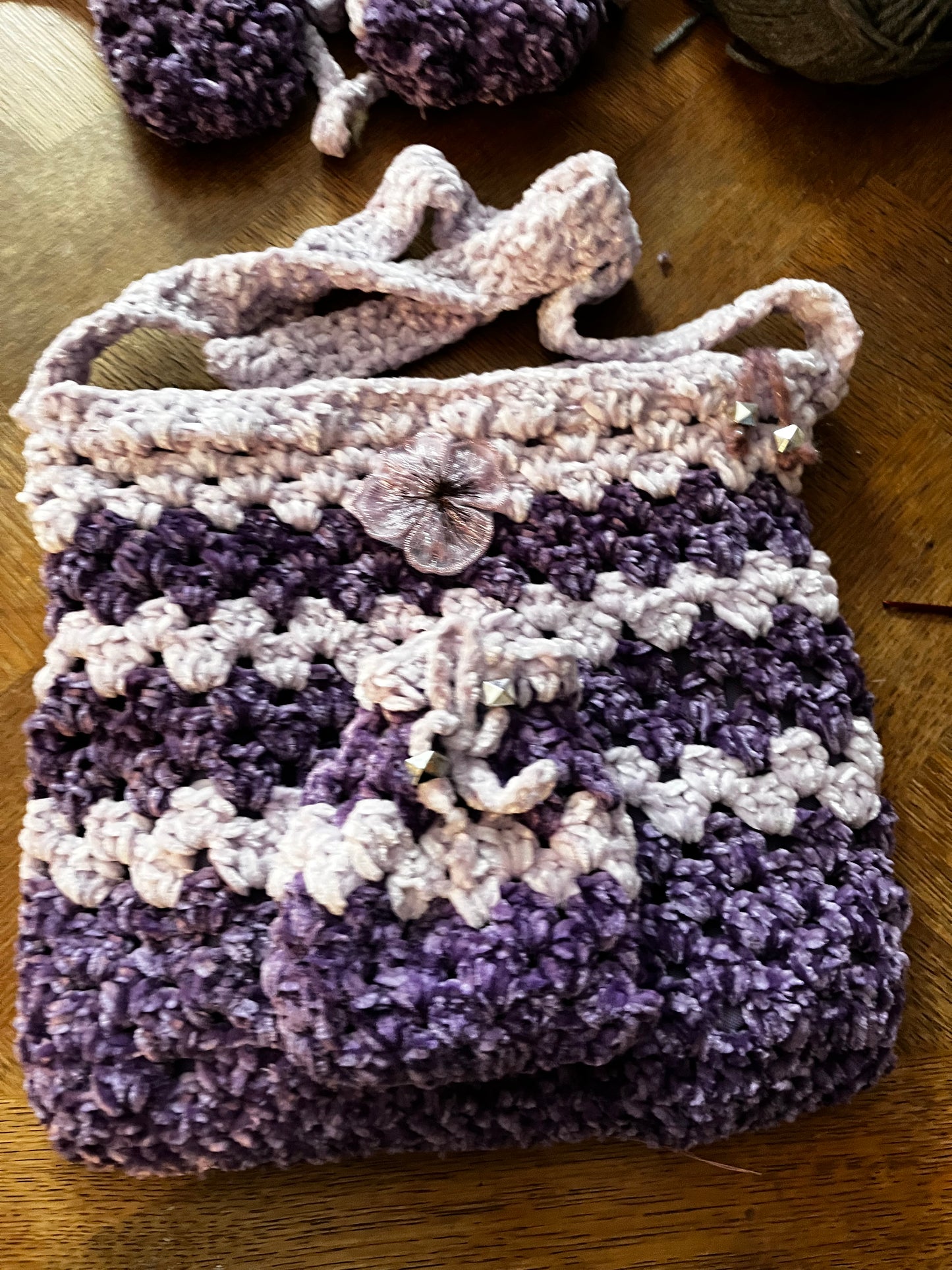 Sac violet et rose
