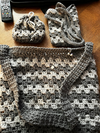 Sac gris foncé et gris clair