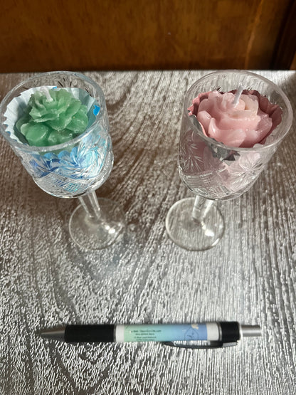 Bougie / mini verre à pieds