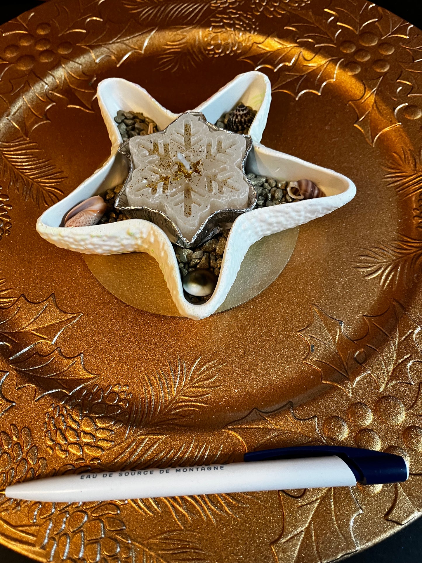 Bougie étoile / support étoile en plâtre