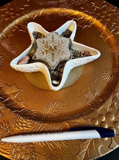 Bougie étoile / support étoile en plâtre