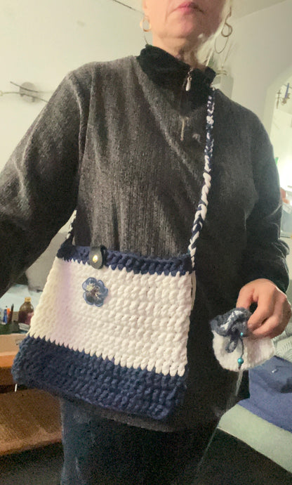 Sac bleu et blanc