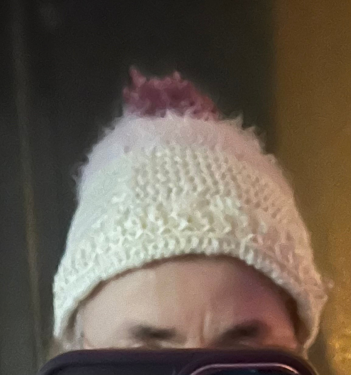 Bonnet et gants lilas/blanc