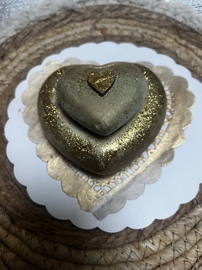 Bougie / cœur en plâtre