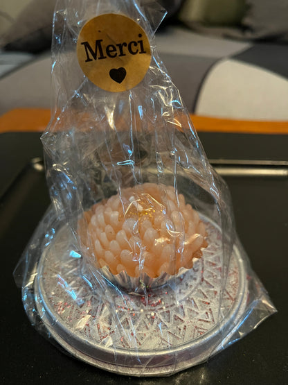 Plateau rond avec bougie