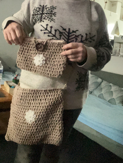 Sac et pochette beige