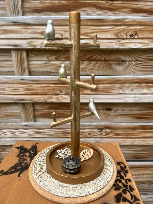 Porte bijoux avec décor oiseaux
