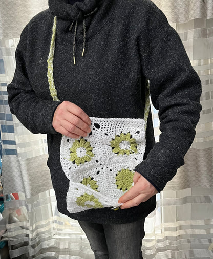 Sac protège livre ou cahier blanc et vert
