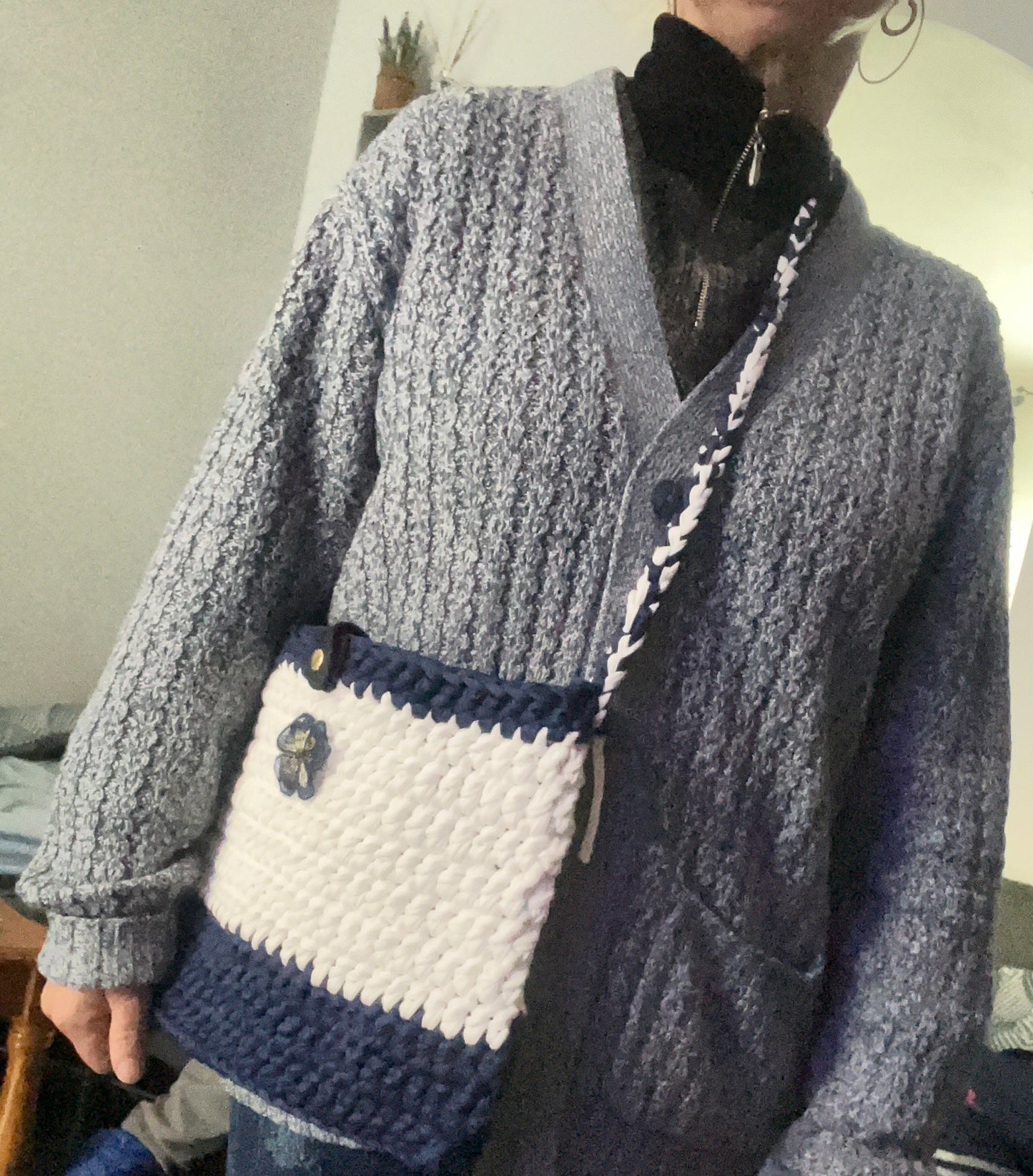 Sac bleu et blanc