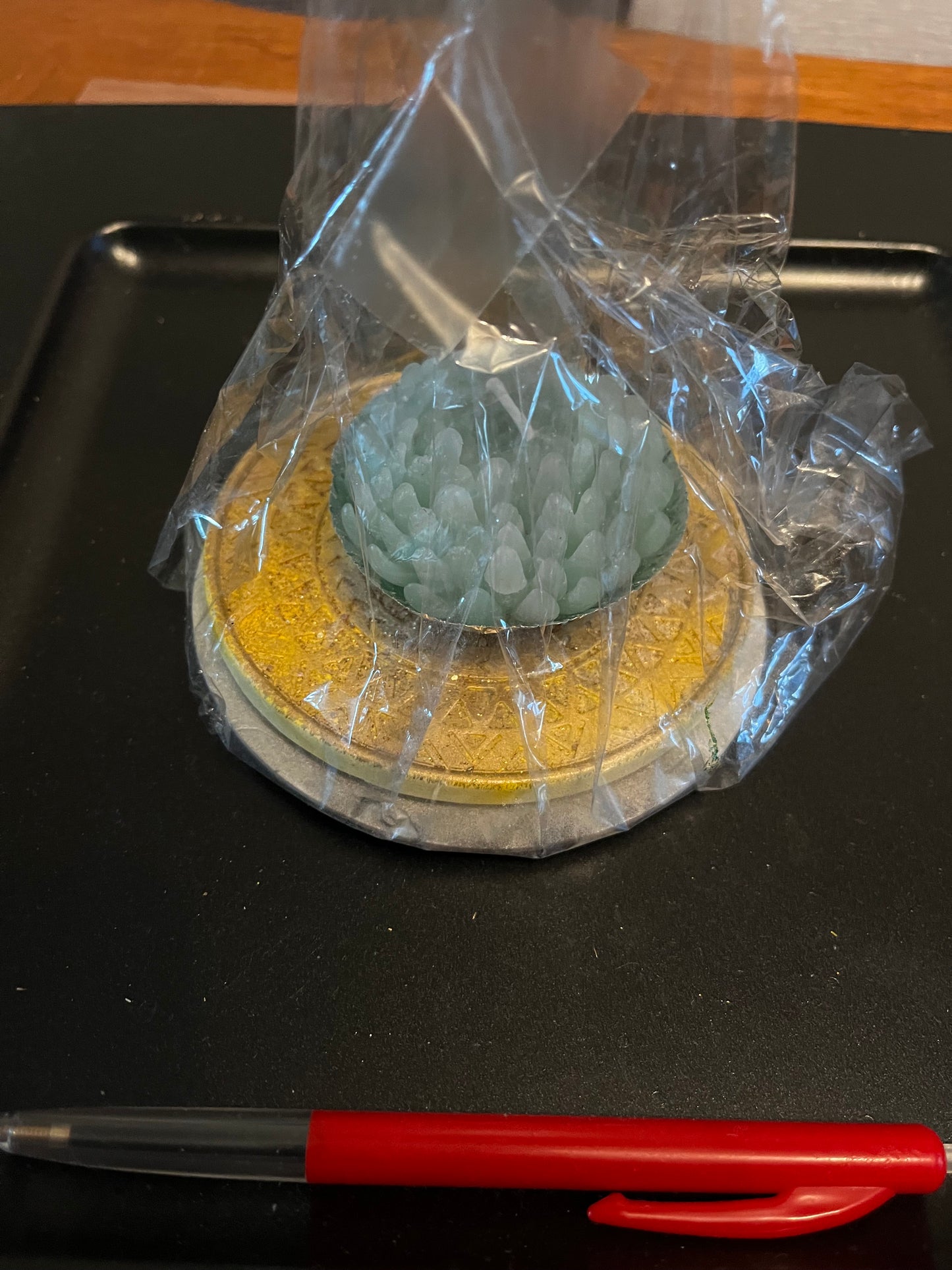 Plateau rond avec bougie