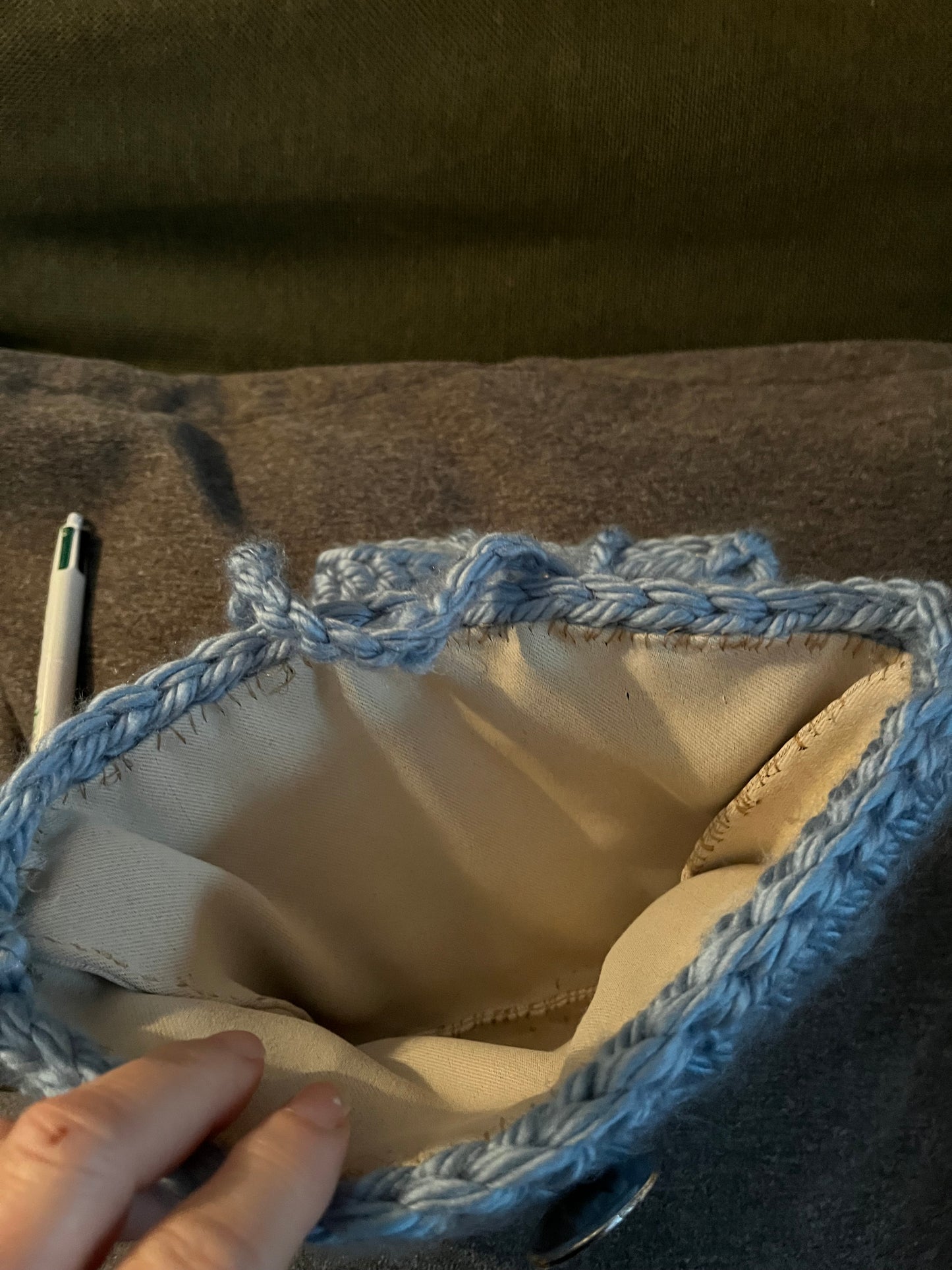 Sac bleu clair +porte monnaie assorti