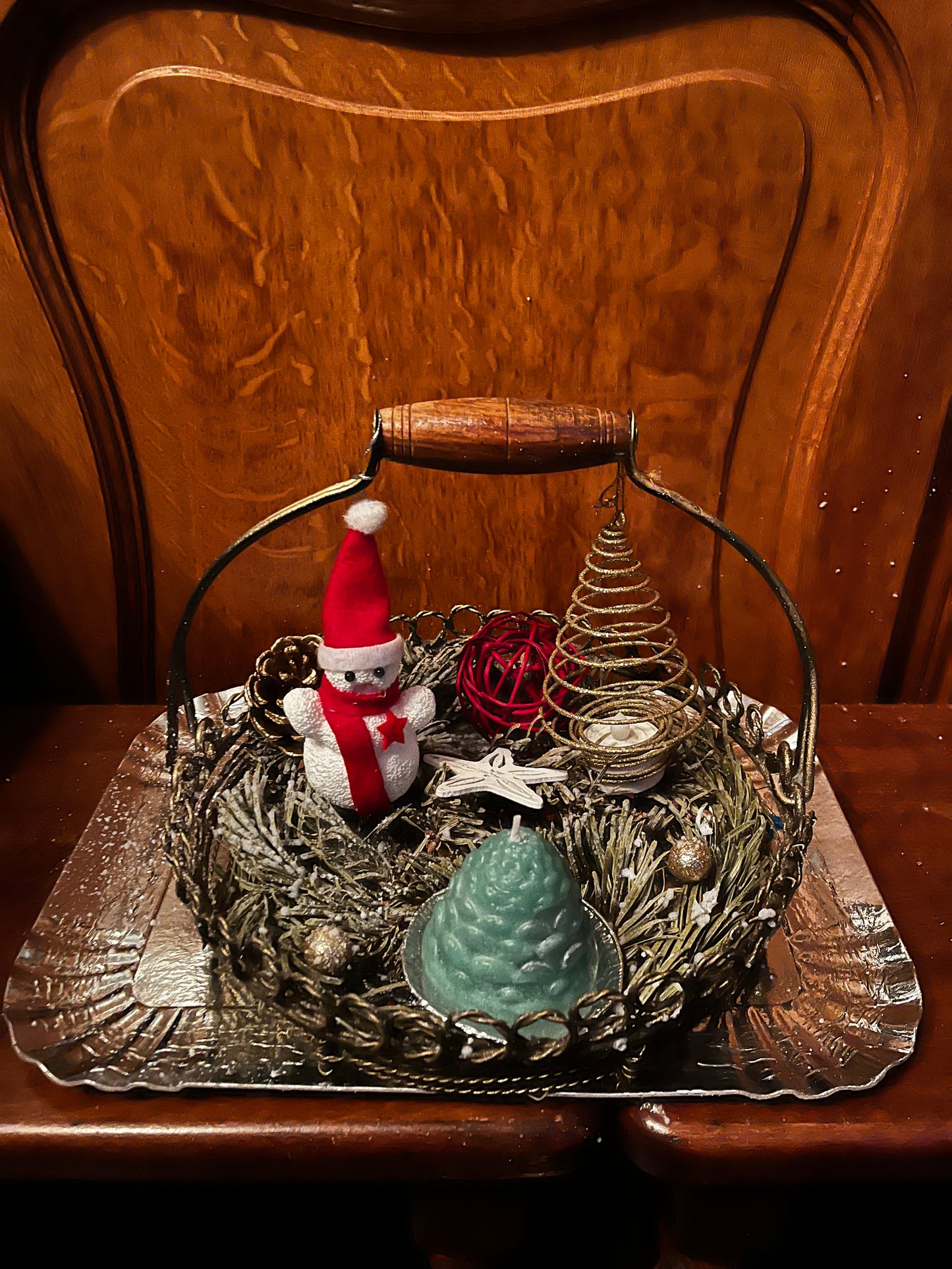 Centre de table dans un panier