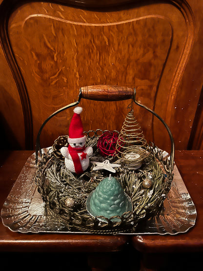 Centre de table dans un panier