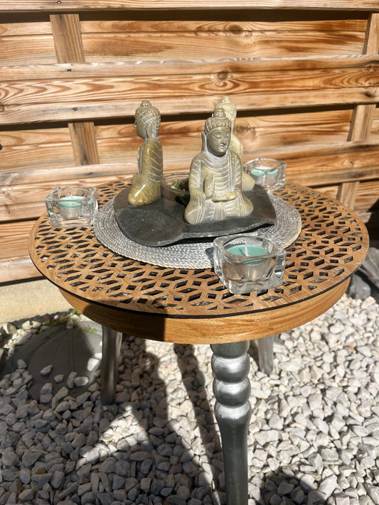 Bougeoir zen avec plateau à pieds