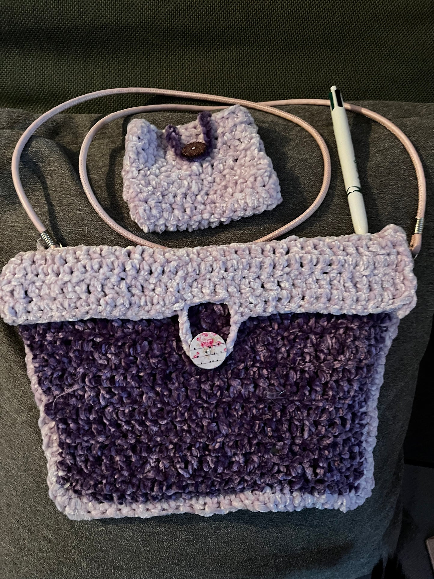 Sac + porte monnaie violet