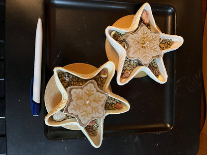 Bougie étoile / support étoile en plâtre