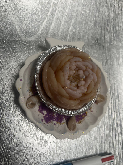 Bougie / coquille st Jacques en plâtre