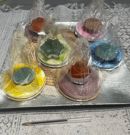 Plateau rond avec bougie