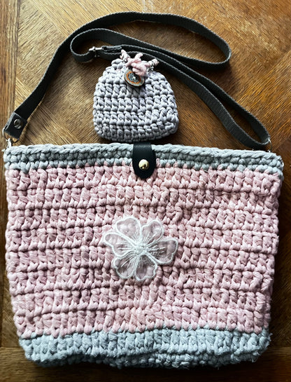 Sac rose et gris