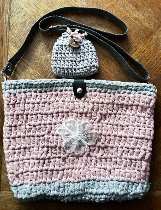 Sac rose et gris