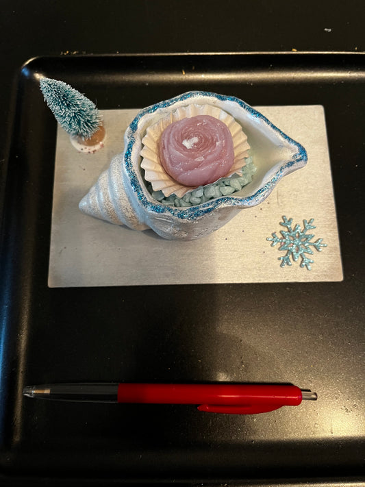 Bougie / coquille escargot en plâtre