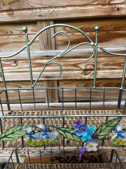 Étagère double panier avec déco canards