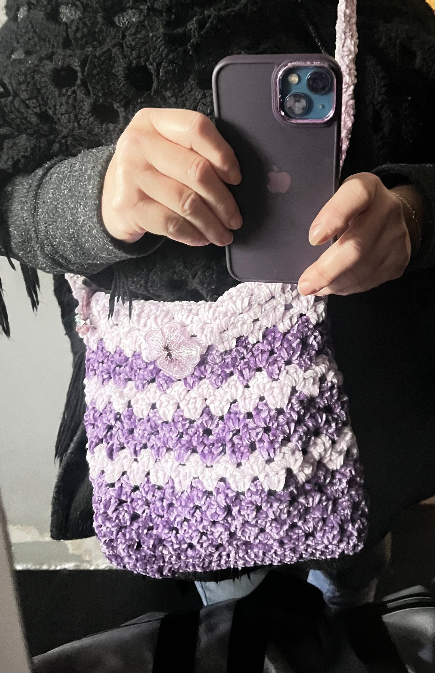 Sac violet et rose